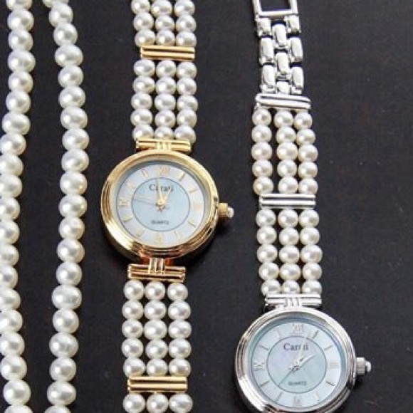 Gold Fresh water pearl watch - Picture 2 of 2